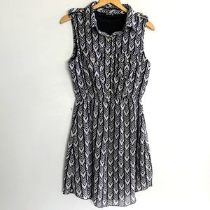 Indulge Black&White Pattern Sleeveless Dress, Women's Size Large
